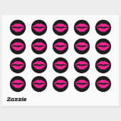Roze kus ronde sticker (Vel)