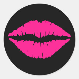Roze kus ronde sticker