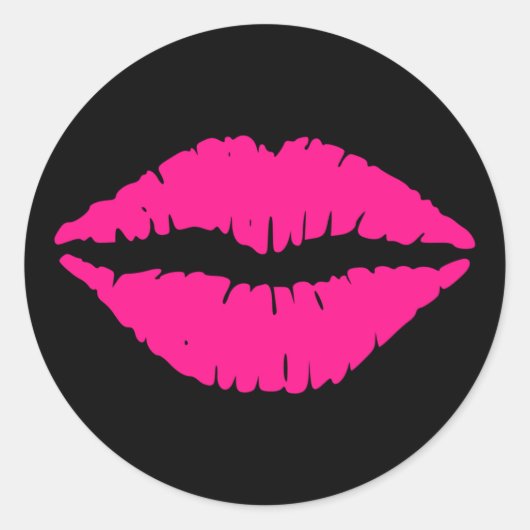 Roze kus ronde sticker (Voorkant)