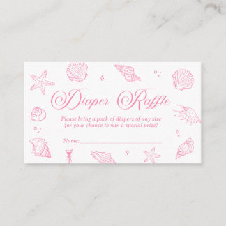 Roze Kust Baby Shower Luier Raffle Ticket Informatiekaartje