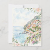 Roze Kust Bloemstuk Save The Date Kaart (Achterkant)