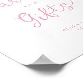 Roze Kust Bruiloftkaarten en Cadeaus Bord Poster (Hoek)