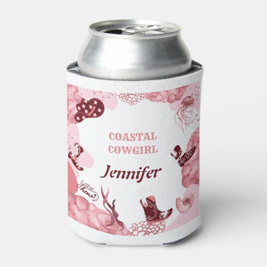 roze kustcowgirl koelbox blikjeskoeler (Blikje Voorkant)