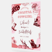 Roze kustcowgirl vrijgezellenfeest acryl bord (Hoek)
