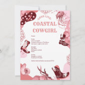 roze kustcowgirl vrijgezellenfeest kaart (Achterkant)