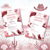 roze kustcowgirl vrijgezellenfeest kaart
