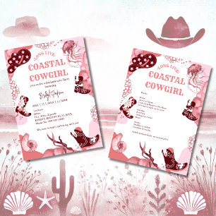 roze kustcowgirl vrijgezellenfeest kaart