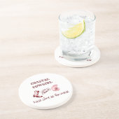 roze kustcowgirl zandsteen onderzetter (Zijkant)