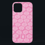 roze kustzeeschelppatroon Case-Mate iPhone case<br><div class="desc">Prachtig waterverf schelppatroon gepersonaliseerd met je initiaal.</div>