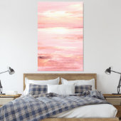 Roze Kustzonsondergang Abstract Canvas Afdruk (Insitu (Slaapkamer))