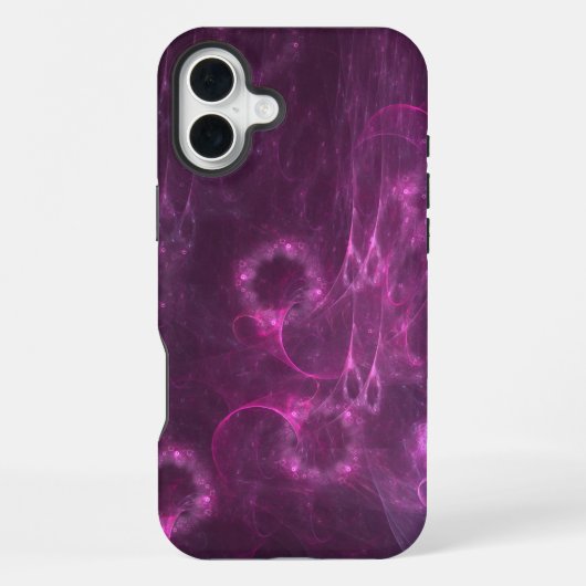 Roze kwal abstracte kunst iPhone hoesje (Achterkant)