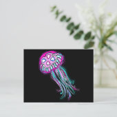 Roze kwal briefkaart (Staand voorkant)