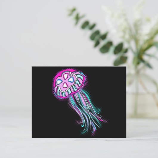 Roze kwal briefkaart (Staand voorkant)