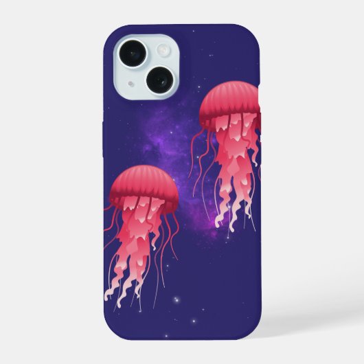 Roze kwal iPhone 15 case (Achterkant)