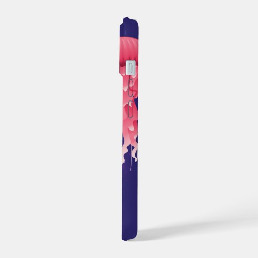 Roze kwal iPhone 15 case (Linkerkant)