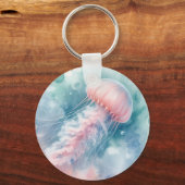 Roze kwal monogram en naam sleutelhanger (Voorkant)