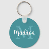 Roze kwal monogram en naam sleutelhanger (Achterkant)