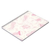 Roze  kwal Ocean bow Monogrammed girly Notitieboek (Linkerzijde)