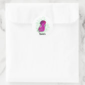 roze kwal waterverf stijl ronde sticker (Tas)