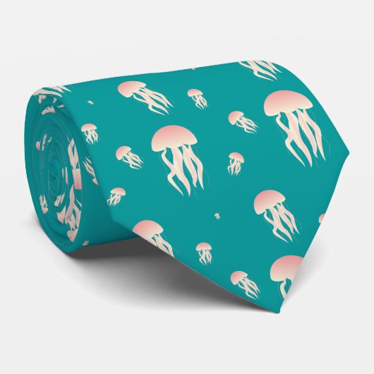 Roze kwallen - Stropdas (Opgerold)