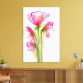 Roze kwartet canvas afdruk (Insitu (Woonkamer))