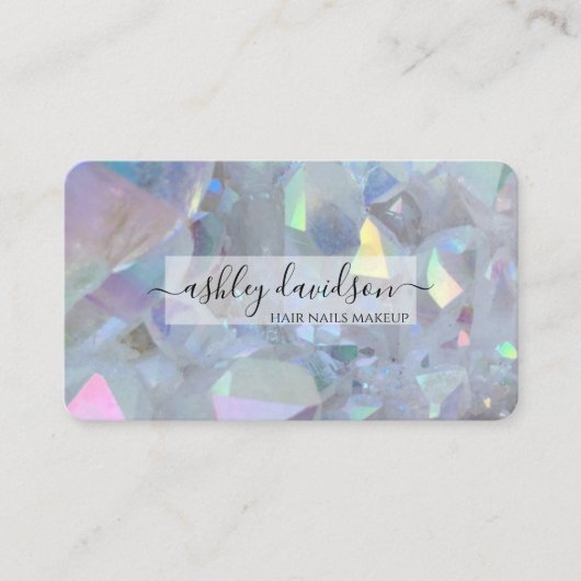 Roze Kwarts Crystal Visitekaartjes (Voorkant)