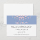 Roze Kwarts en Blauwe, Elegante Trouwfeestelijkhed Informatiekaartje (Voorkant / Achterkant)