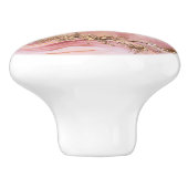 Roze kwarts en pastelroze marmer keramische knop (Zijkant)