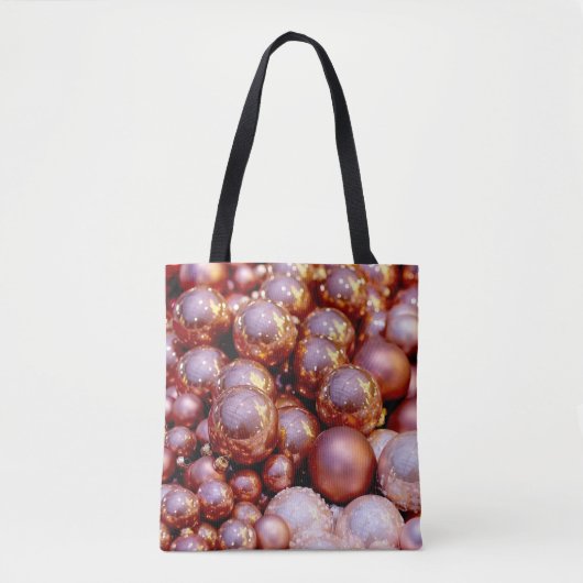 Roze Kwarts Kerstmis Tote Bag (Voorkant)