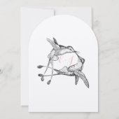 Roze Kwarts Kolibrie Kus Bruiloft Kaart (Achterkant)