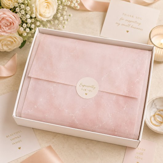 Roze Kwarts Roze Marmer Tissuepapier