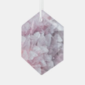 Roze kwartsgeest Lichaamsspiraalenergie Glas Ornament (Voorkant links)