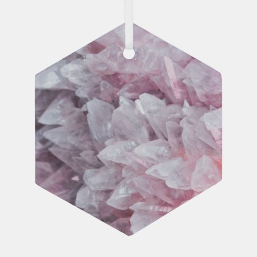 Roze kwartsgeest Lichaamsspiraalenergie Glas Ornament (Achterkant)