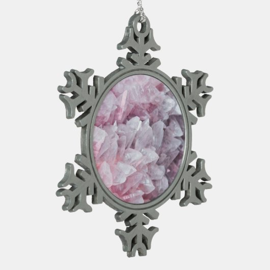 Roze kwartsgeest Lichaamsspiraalenergie Tin Sneeuwvlok Ornament (Links)