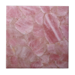 Roze Kwartsiet Crystal Edelsteen Print Keramische  Tegeltje