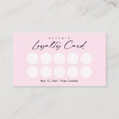 Roze Kwast Elegant Script Bakkerij Loyaliteit Visitekaartje (Achterkant)