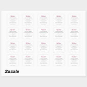 Roze Kwast Elegante Script Ingredienten Product Vierkante Sticker (Vel)
