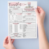 Roze Kwast Tumbler Mok Beker Bestelformulier Flyer (Hand)