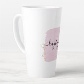 Roze kwaststreek met gouden stippen latte mok (Linkerhoek)