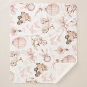 Roze Kwekerij Custom Name Baby Girl Sherpa Deken