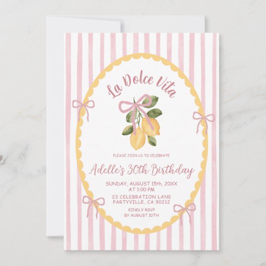 Roze La Dolce Vita Italiaanse verjaardag Kaart (Voorkant)