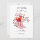 Roze laarzen bloemboeket  kaart (Voorkant)