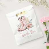 Roze Laarzen & Borrelglazen Bruidsdouche Champagne Bedankzakje (Gezegeld)