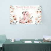 Roze Laarzen & Bruisende Champagneglas Bruiloft  Spandoek (Beurs)