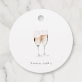 Roze Laarzen & Bubbels Champagnetuin Bruidsfeestje Bedankjes Labels (Achterkant)