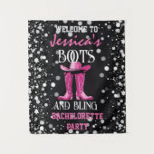 Roze Laarzen en Bling Afscheidscadeau voor de Brui Wandkleed (Voorkant)