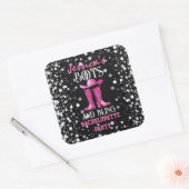 Roze Laarzen en Bling Bachelorette Feestje Vierkante Sticker (Envelop)