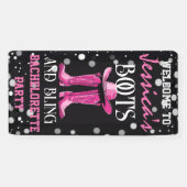 Roze laarzen en Bling Bachelorette Party Spandoek (Horizontaal)