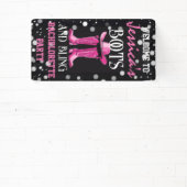 Roze laarzen en Bling Bachelorette Party Spandoek (Insitu)