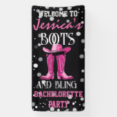 Roze laarzen en Bling Bachelorette Party Spandoek (Verticaal)